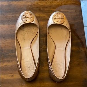Rose gold Tory Burch flats